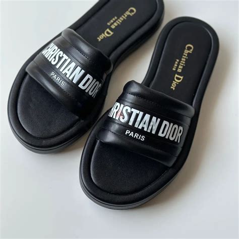 dior slides all black|christian Dior Black slides.